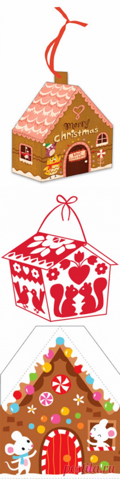 Ser ahorrativo: Casitas recortables para adornar el árbol de Navidad