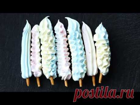 ХРУСТЯЩЕЕ БЕЗЕ на СОЛОМКЕ🍭 ГЕЛЕВЫЕ красители CAKE COLORS🍭 meringue cookie recipe