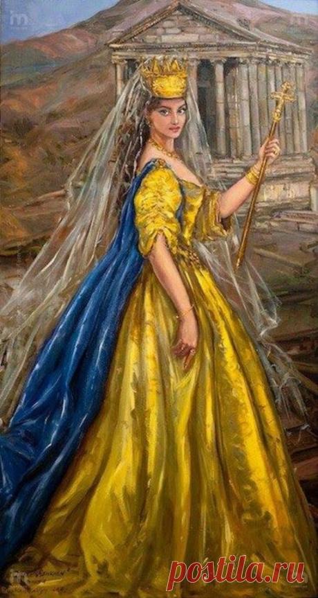 Армянские царицы
Читая истории о наших царицах, часто рисуем в воображении их образы. Представляем вам картины современной армянской художницы Лилии Карчикян, в которых изображены армянские царицы

Катраниде II (990-1020 гг.) – супруга царя Гагика I Багратуни, правление которого является золотым веком армянского Средневековья, и дочь Васака I, правителя Сюникского армянского княжества.