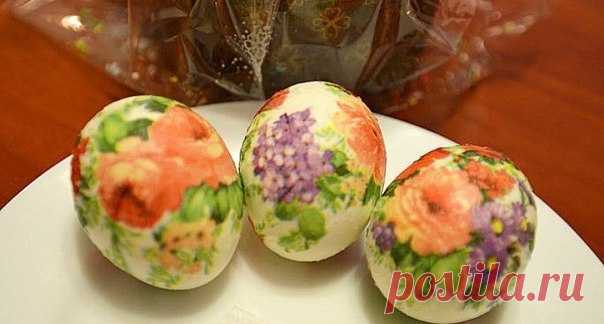 Пасхальный декупаж яиц