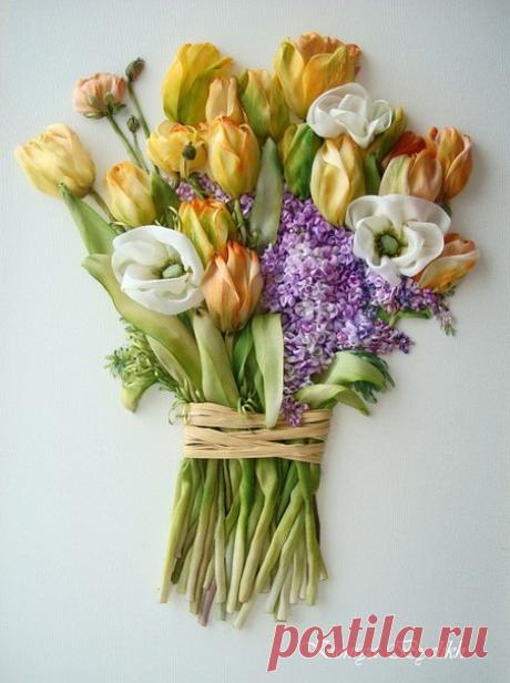 #работы_вышитые_лентами@lenty_i_vyshivka
Ксения Белых
Весна в душе