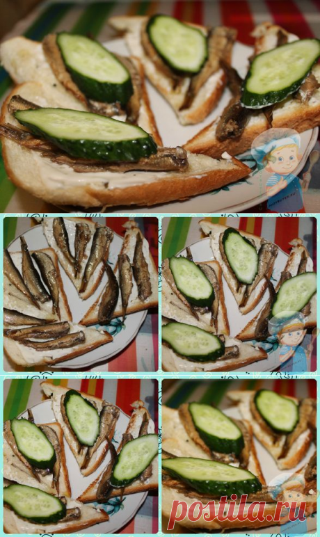 Бутерброды со шпротами и свежим огурцом — готовим закуску вкусно