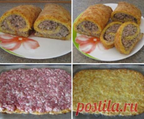 Сырный рулет с мясом