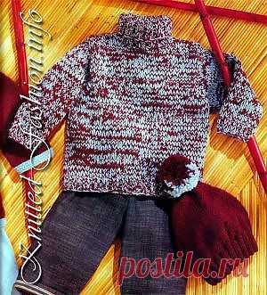 Свободный свитер и шапочка - KnittedFashion.info