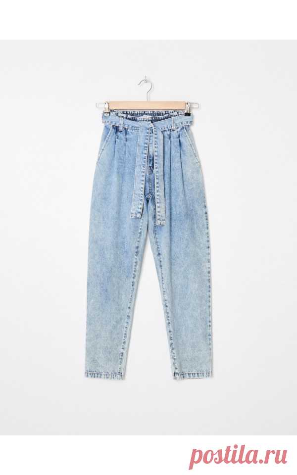 Джинсовые брюки carrot fit с поясом, HOUSE, XN092-55J Джинсовые брюки carrot fit с поясом, Джинсы, голубой, HOUSE