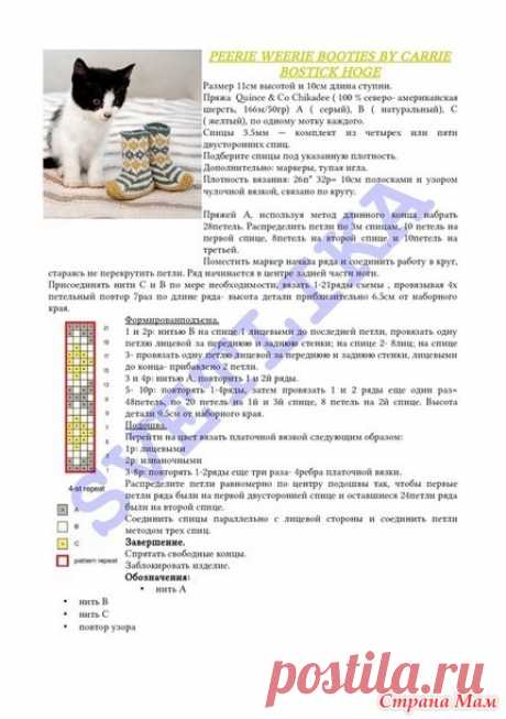 Ботики - Жаккард - Страна Мам