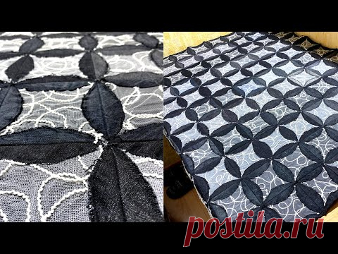 ИЗ СТАРЫХ ДЖИНСОВ ПОКРЫВАЛО. ИЗ НЕНУЖНЫХ ВЕЩЕЙ.COVERED FROM OLD JEANS. FROM UNNECESSARY THINGS.