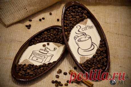 Панно из кофейных зерен своими руками из старых селедочниц - Домовёнок-Арт