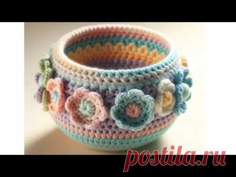 💥#amazing 💯😍#beautiful knitting crochet design basket made ideas #crochet #basket #container