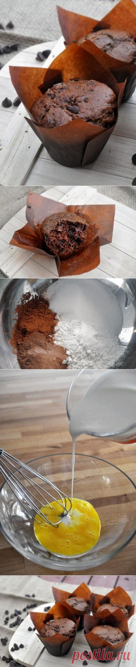 Быстрые шоколадные маффины на сметане