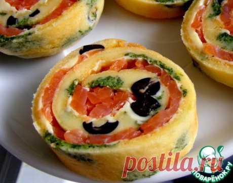 Рулет с красной рыбой и черными оливками - кулинарный рецепт