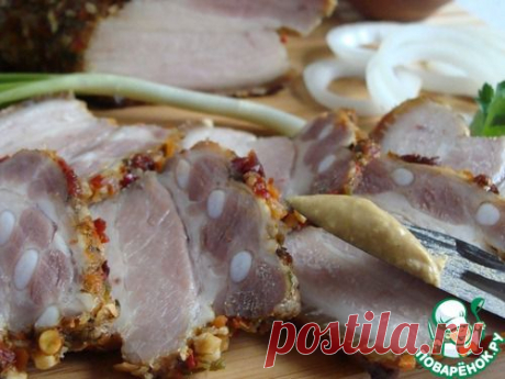 Грудинка солено-печеная - кулинарный рецепт