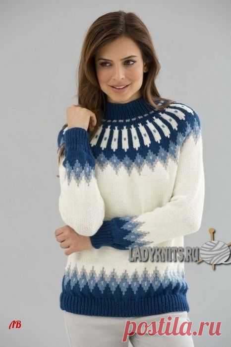 ВЯЖЕМ СИМПАТИЧНЫЙ СВИТЕР СО СКАНДИНАВСКИМИ УЗОРАМИ