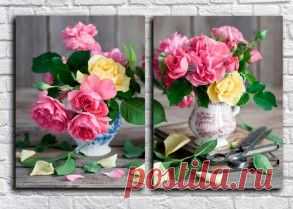 Купить модульные картины цветы + подарок всем!