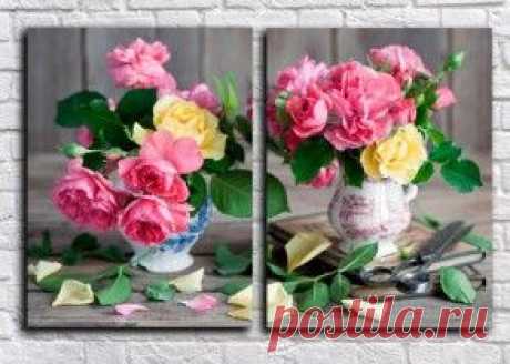 Купить модульные картины цветы + подарок всем!