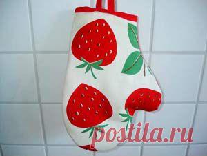 Прихватка-варежка для кухни. Выкройка. Пошаговый мастер-класс+видео. | Подарок маме