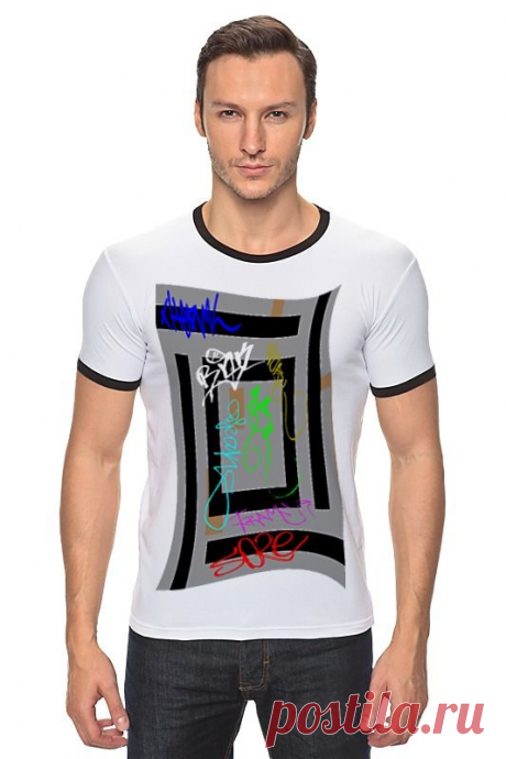Футболка &quot;Рингер&quot; (Мужская) &quot;Граффити.&quot; от Printissimo - Printio