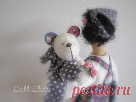 Tilda doll Vicky wearing a lovely anthracite от Dolls2love на Etsy