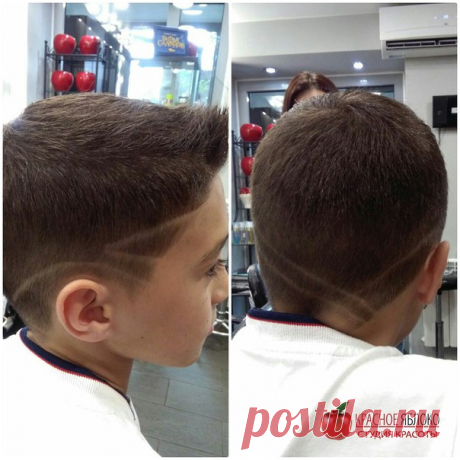 Креативную 👱 мужскую стрижку✂ с использованием техники Hair Tatoo💥 для наших самых молодых🍭 клиентов предлагает мастер💖Надежда м.Кузьминки