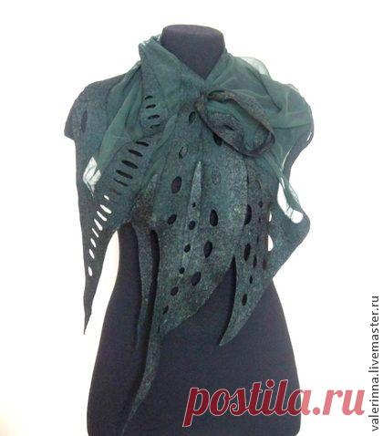 Охотница. Войлочный палантин - абстрактный,Миронова Инна,нуно-войлок,нуновойлочный палантин
