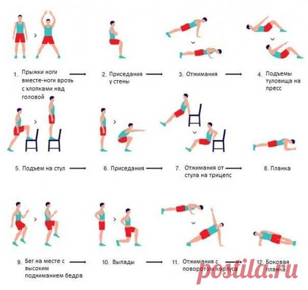 Нет времени ходить в спортзал? Попробуйте 7-минутную тренировку, которая по эффективности не уступает полноценному занятию в тренажерном зале.