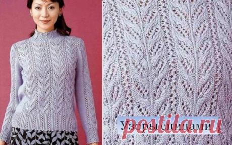Узор (50) | Ажурный узор спицами
#ажурные_узоры #японские_узоры
Красивый ажурный узор с ветрикальным расположением. Рисунок напоминает стебли с узкими извилистыми листьями.