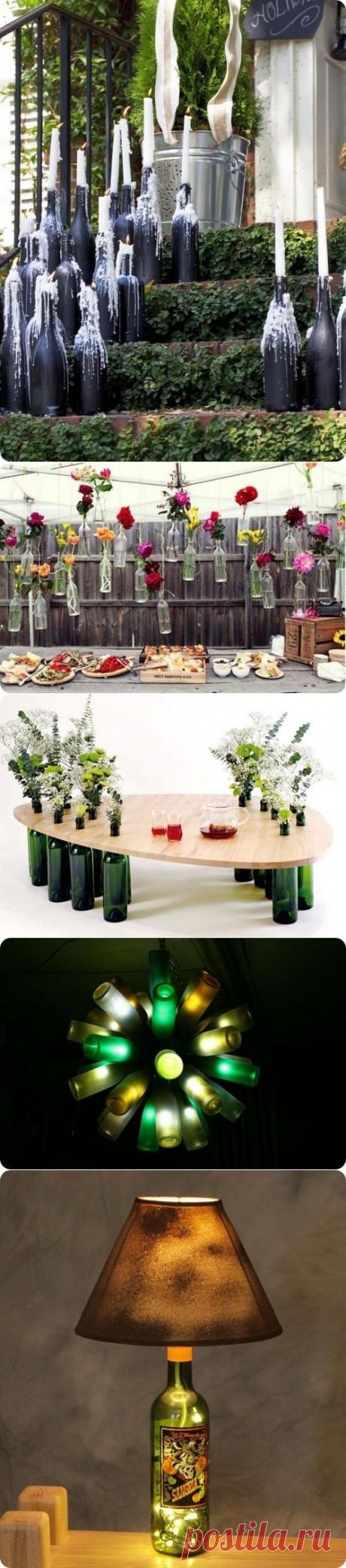 Что сделать с бутылками из-под вина — 20 идей