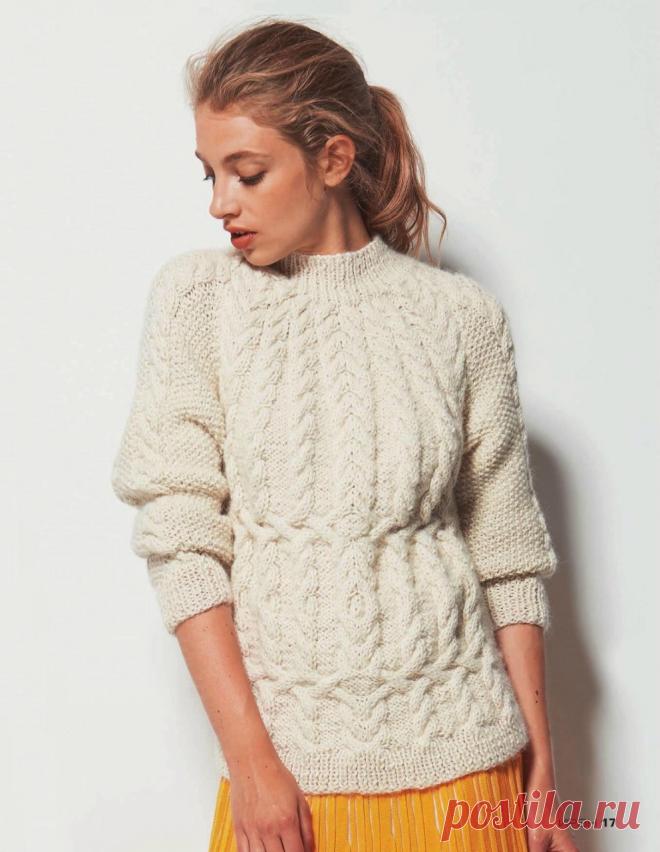 ВЯЗАНИЕ СПИЦАМИ. ТЕПЛЫЙ БЕЛЫЙ ДЖЕМПЕР С ЭФФЕКТНЫМИ ПЕРЕПЛЕТЕНИЯМИ ИЗ КОС.
Белый джемпер – вещь универсальная. Он прекрасно подходит
для женщин любого возраста, его практически можно носить 
по любому поводу и с любыми вещами, которые есть гардеробе. 
Кроме того, этот джемпер из шерсти альпака обращает на себя
внимание совокупностью узоров с великолепными «косами».

Размеры: 36-40/ 42-46/ 48-50

Размеры российские: 40-44/46-50/52-54

Вам потребуется: 20/22/24 мотка белой пр...