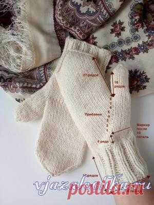 Варежки с «анатомическим» пальцем спицами