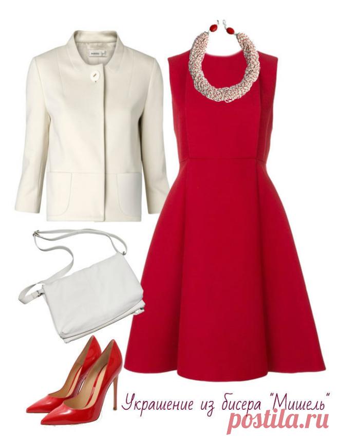 Жгут - колье из бисера 