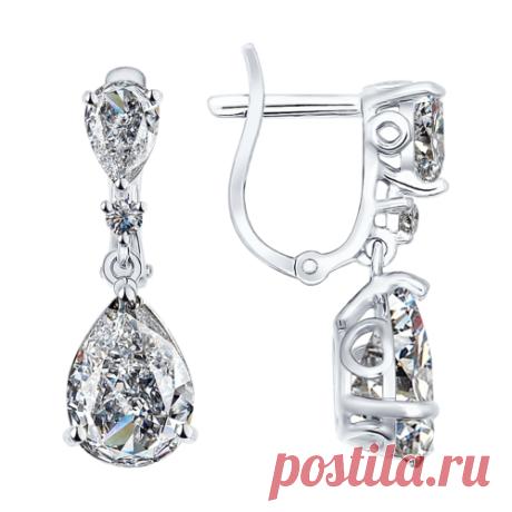 Серьги из серебра с фианитами арт. 94021931