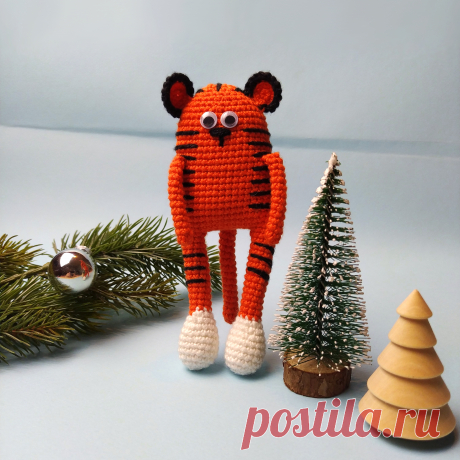 PDF Тигр крючком. FREE crochet pattern; Аmigurumi animal patterns. Амигуруми схемы и описания на русском. Вязаные игрушки и поделки своими руками #amimore - тигр, маленький тигрёнок к Новому году, тигрята, котик, кот, кошечка, кошка, котенок.