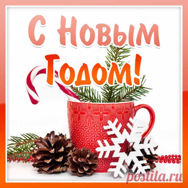 Новогодняя открытка кружка с шишками для поздравления с новым годом. Оригинальную картинку лучшего качества вы можете скачать на сайте Инстапик бесплатно.