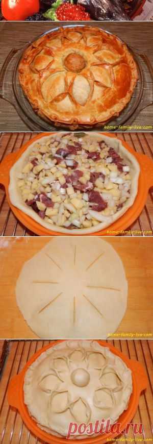 Пирог с мясом - пошаговый рецепт с фотоКулинарные рецепты