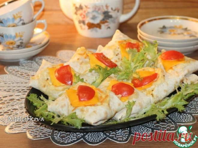 Рыба в лаваше с горчичным соусом Кулинарный рецепт