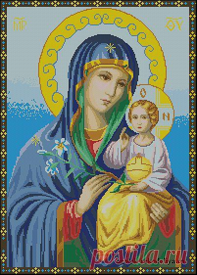 Схема вышивки Богородицы "Неувядаемый цвет"