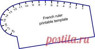 Лекало для построения кривых линий (+шаблоны)
Лекало для построения линии проймы и декольте (на Западе оно называется «французское перо» или «французское лекало»). 
Нужно для построения и измерения длины кривых: линии проймы, оката рукава, линии бокового шва для юбки с маленьким обхватом талии и большим обхватом бедер и т. д.  и т.п. 
Распечатываем лекало на принтере, наклеиваем на картон и пользуемся.