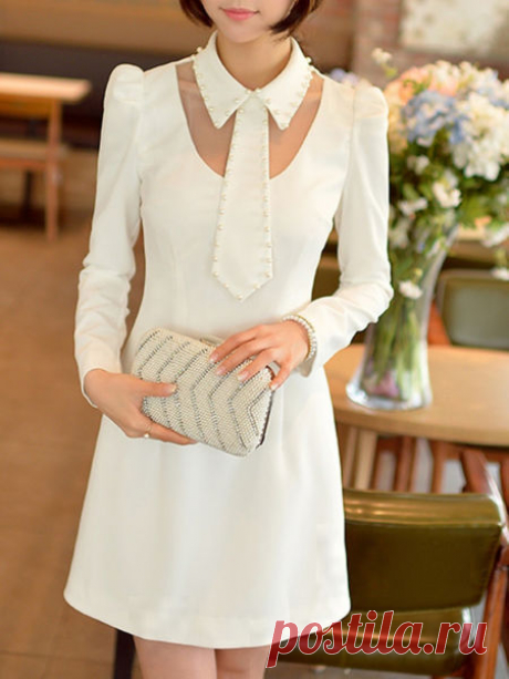 Beaded Polyester Mini dress