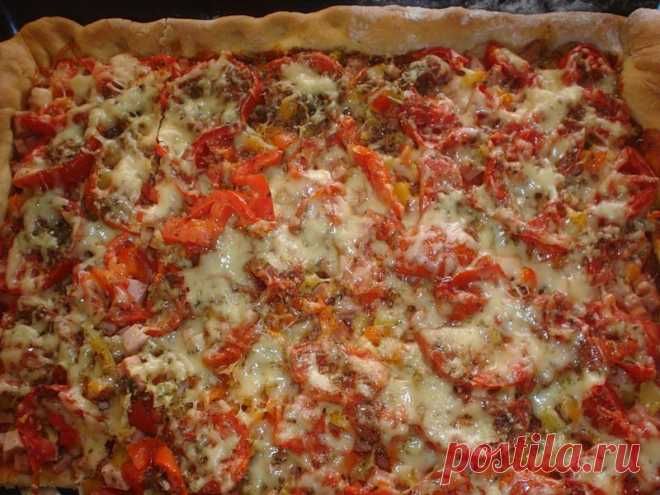 Пицца на дрожжевом тесте без подхода