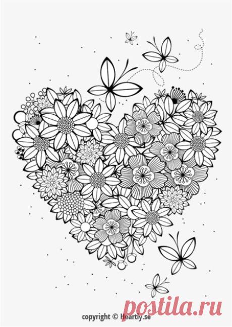 (307) Coloring page / book - Free template download - www.heartly.se | Printable and template