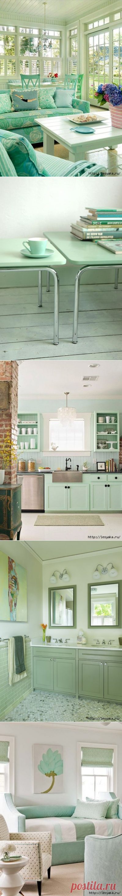 Мятный цвет в интерьере | Роскошь и уют