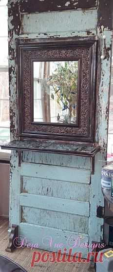 Old door turned hall tree