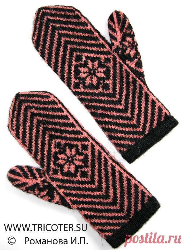 tricoter.su - Спицы - Жаккардовые варежки. Размер 6,5 (Модель 42)