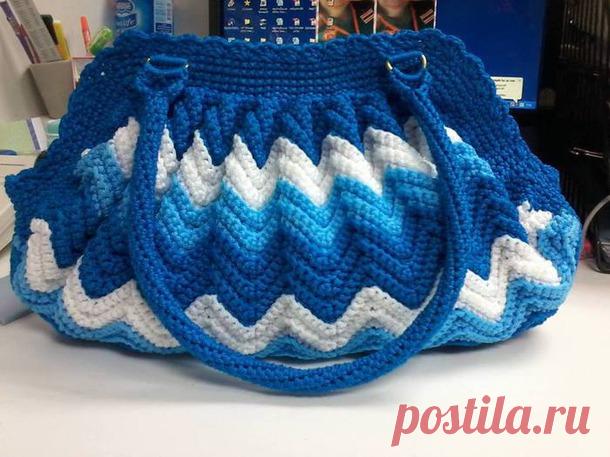 Сумка узором зигзаг - Все в ажуре... (вязание крючком) - Страна Мам