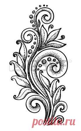 Krásný Květinový Vzor, ​​designový Prvek Ve Starém Stylu Royalty Free Kliparty, Vektory A Ilustrace. Image 25041944.