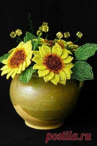 Подсолнух из бисера - Бисероплетение