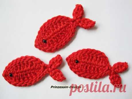 Häkelapplikationen - Fische - ein Designerstück von Prinzessin-Design bei DaWanda