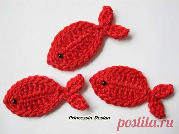 Häkelapplikationen - Fische - ein Designerstück von Prinzessin-Design bei DaWanda