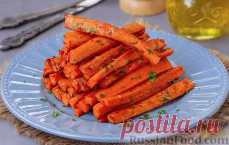 Рецепт: Запечённая морковь с тмином и паприкой на RussianFood.com