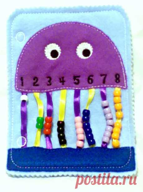 Quiet book Jellyfish bead counting busy от itsthesmallthings